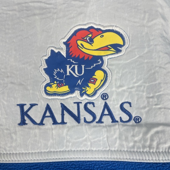 Peak Season Kansas Jayhawks Girl's XL Quarter-Zip Blue Sweatshirt - Picture 4 of 7